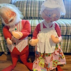 Vintage Annalee Santa And Mrs. Claus Huge 1966